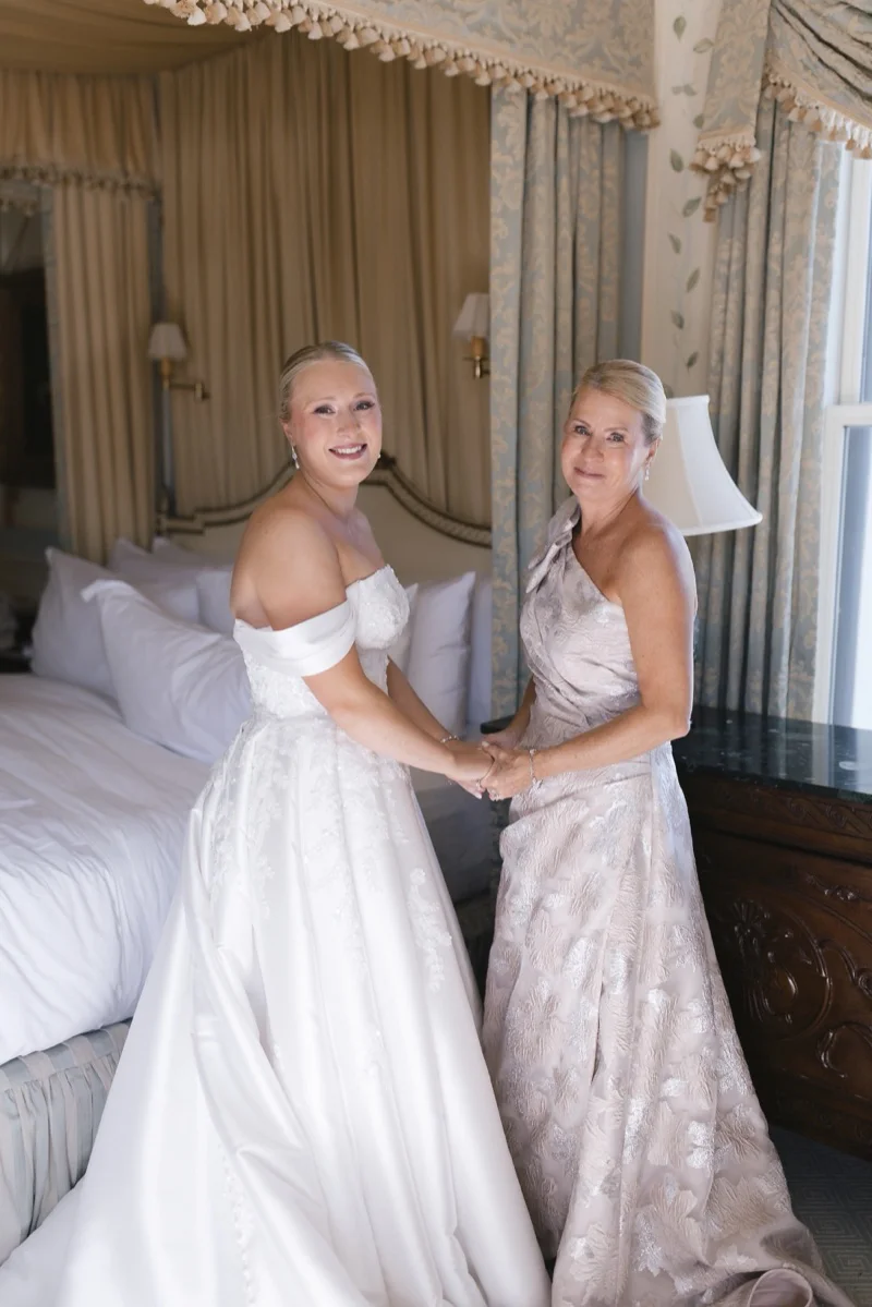 Ashley and John exchanging vows at The Chanler at Cliff Walk