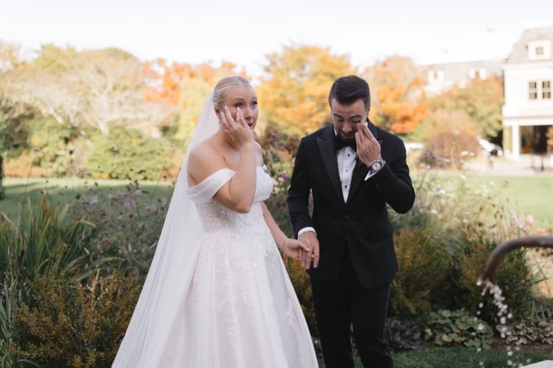 Ashley and John wedding ceremony at Cliff Walk Newport