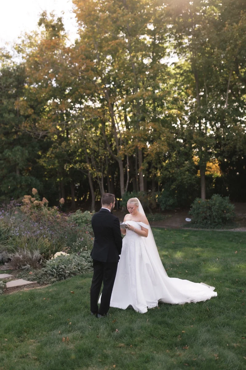 Ceremony reading at Ashley and John Chanler wedding