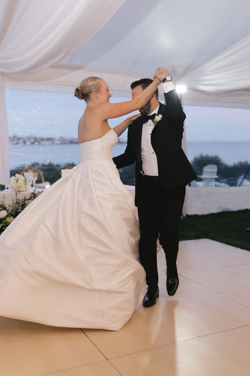 Joyful celebration moment at The Chanler wedding