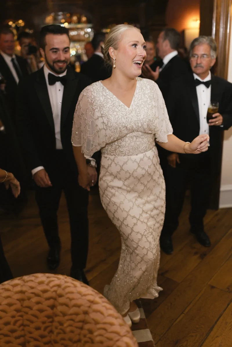 Late night moment at The Chanler wedding reception