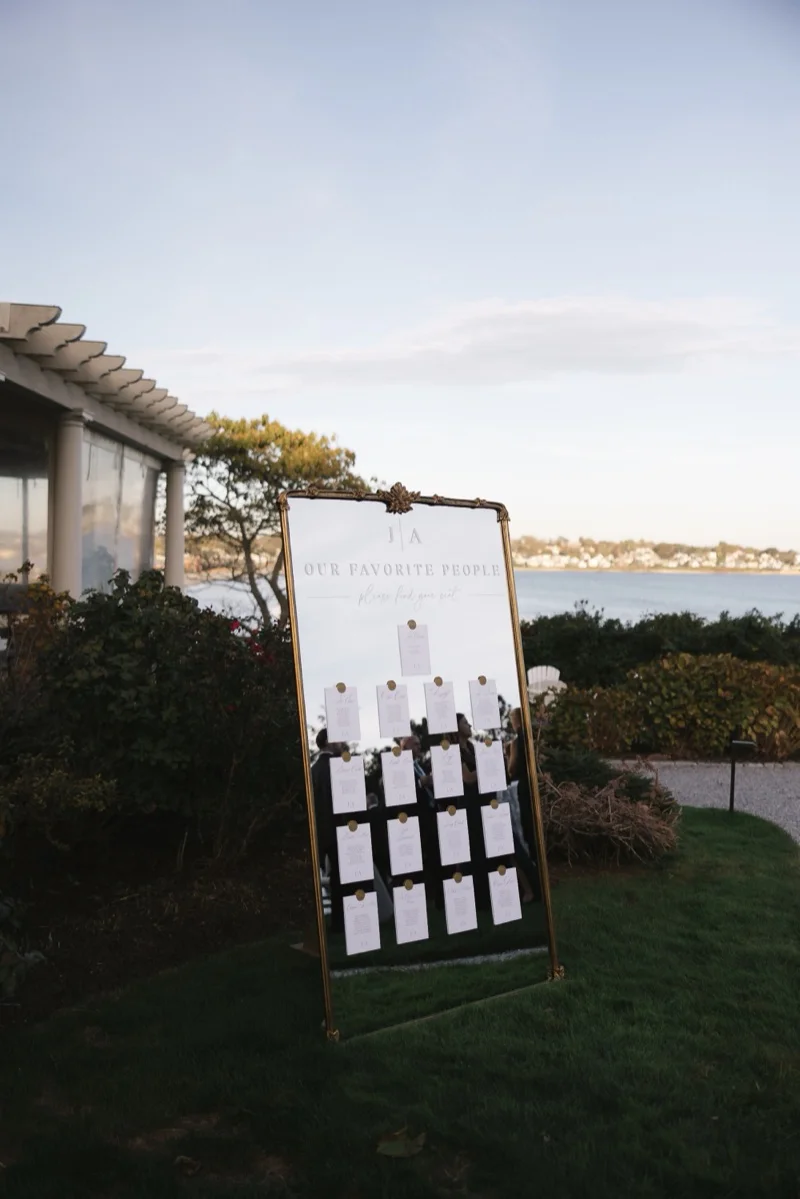Candlelit dinner moment at The Chanler Newport reception