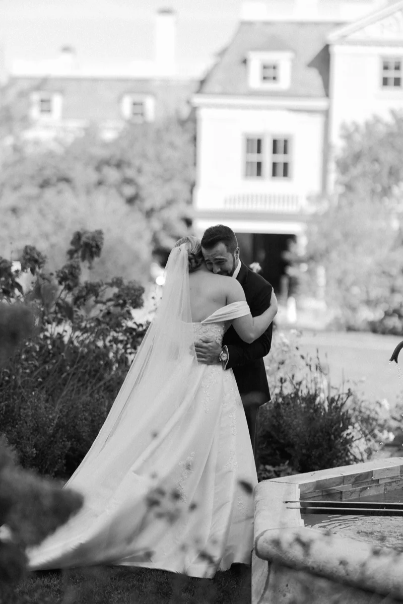 Portrait of Ashley and John at The Chanler grounds