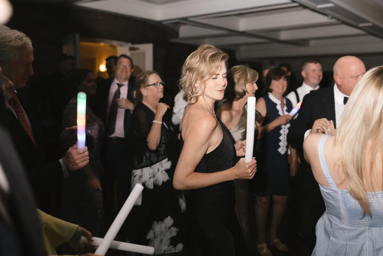 Guests dancing at the OceanCliff wedding reception in Newport