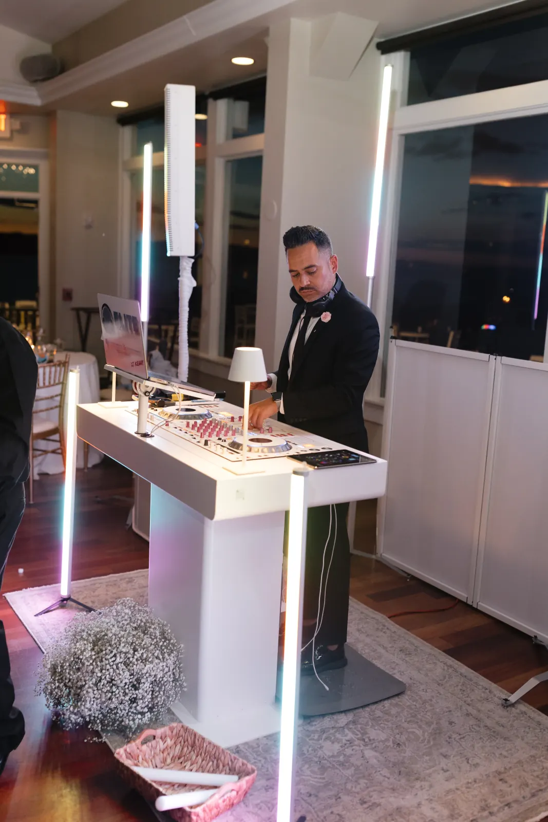 The DJ from Elite Entertainment with LED lighting at OceanCliff