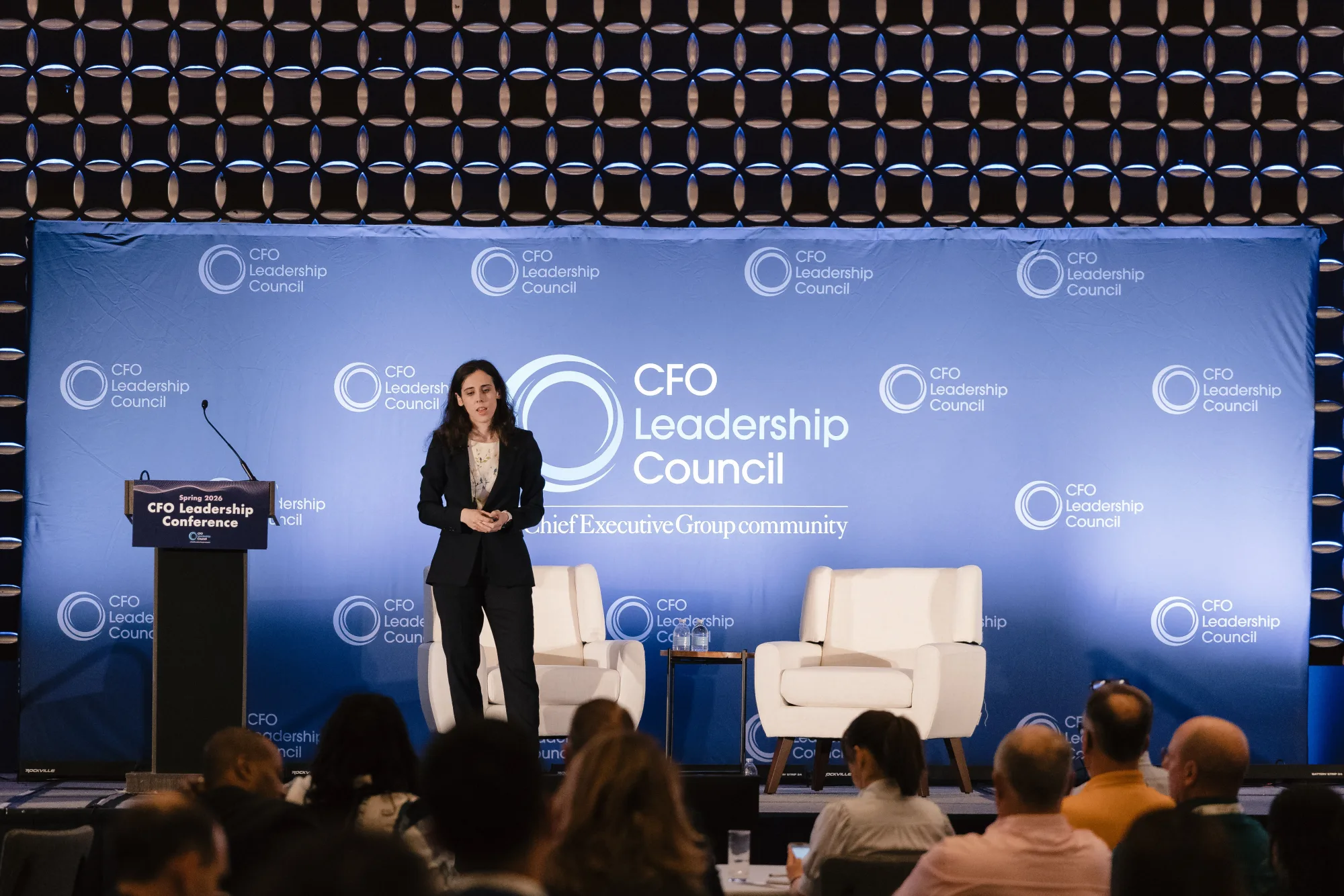 Conference floor and session activity at the CFO Leadership Conference, Boston