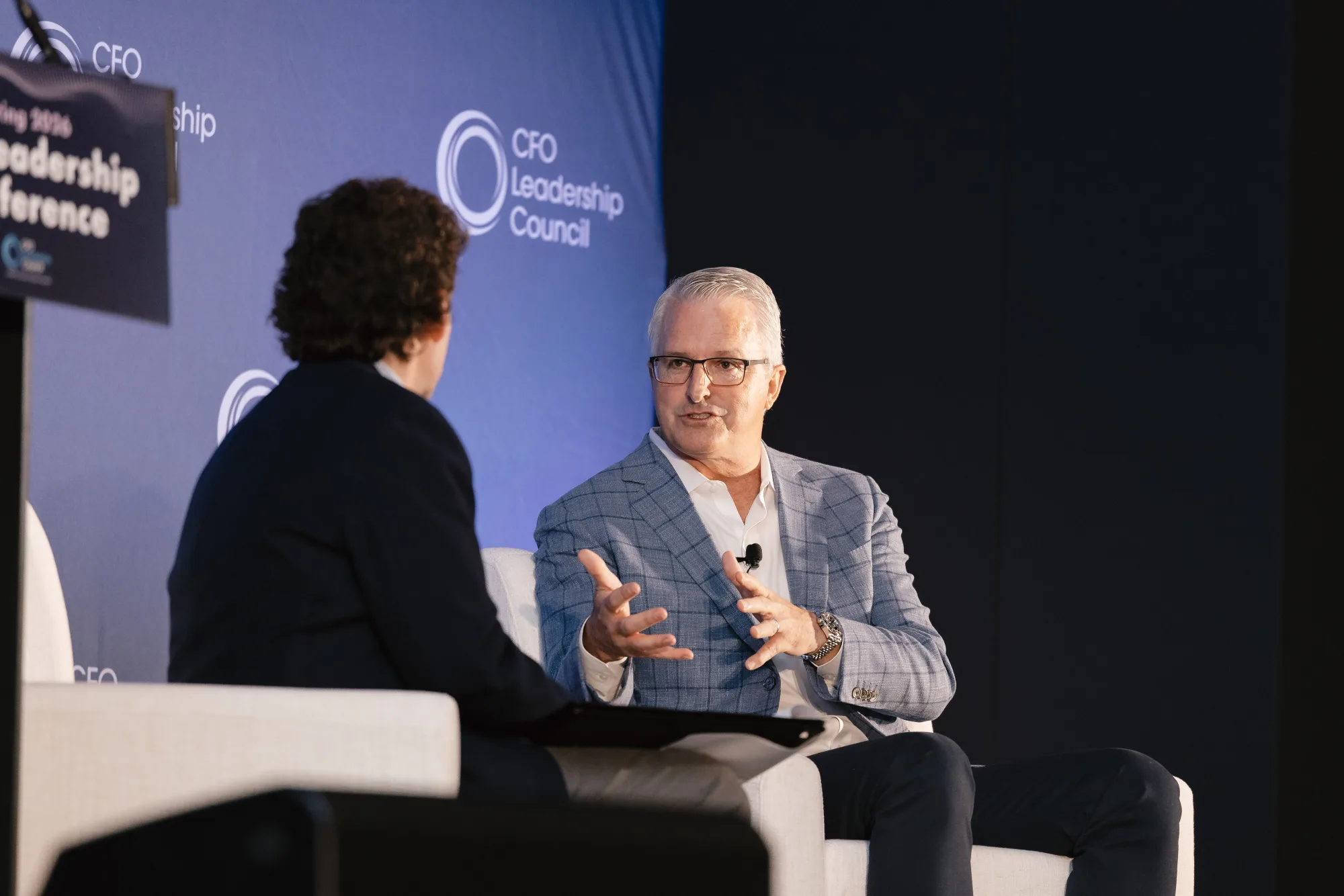 Audience engagement during a keynote at the CFO Leadership Conference, Boston