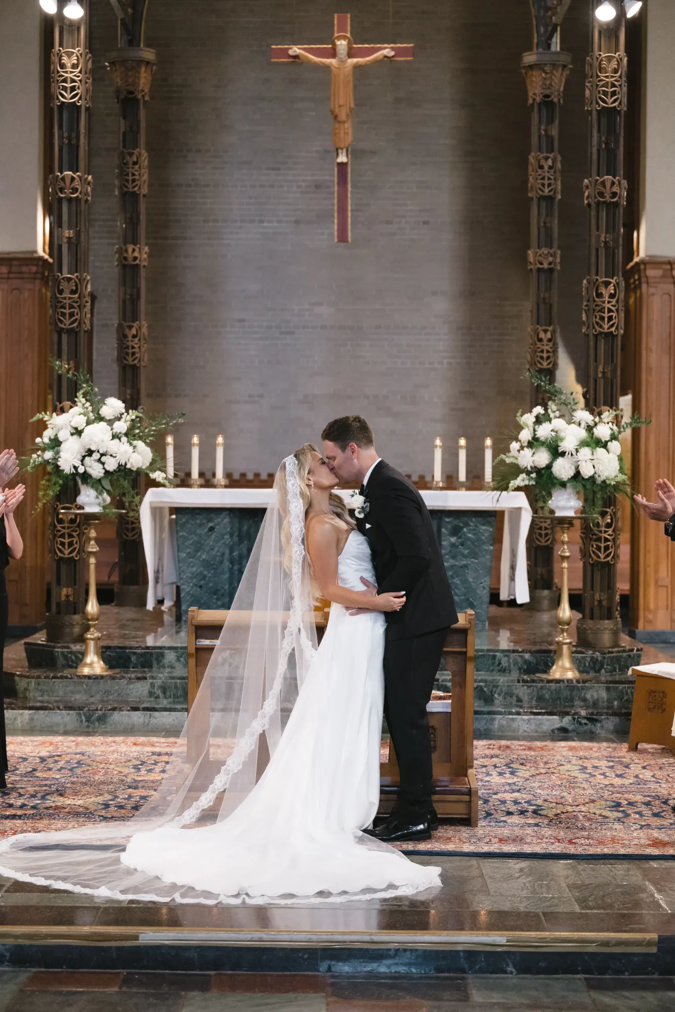 A kiss at the altar of the estate chapel