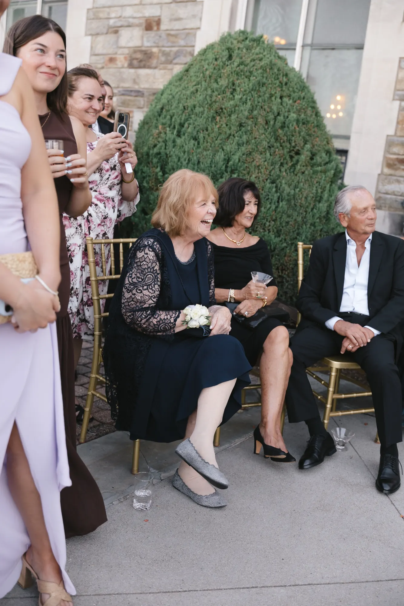 Guests laugh along during the speeches