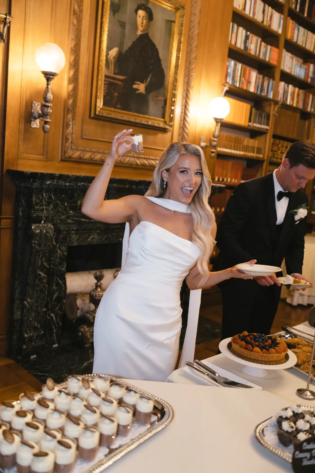 Colleen celebrates her pick at the sweets table