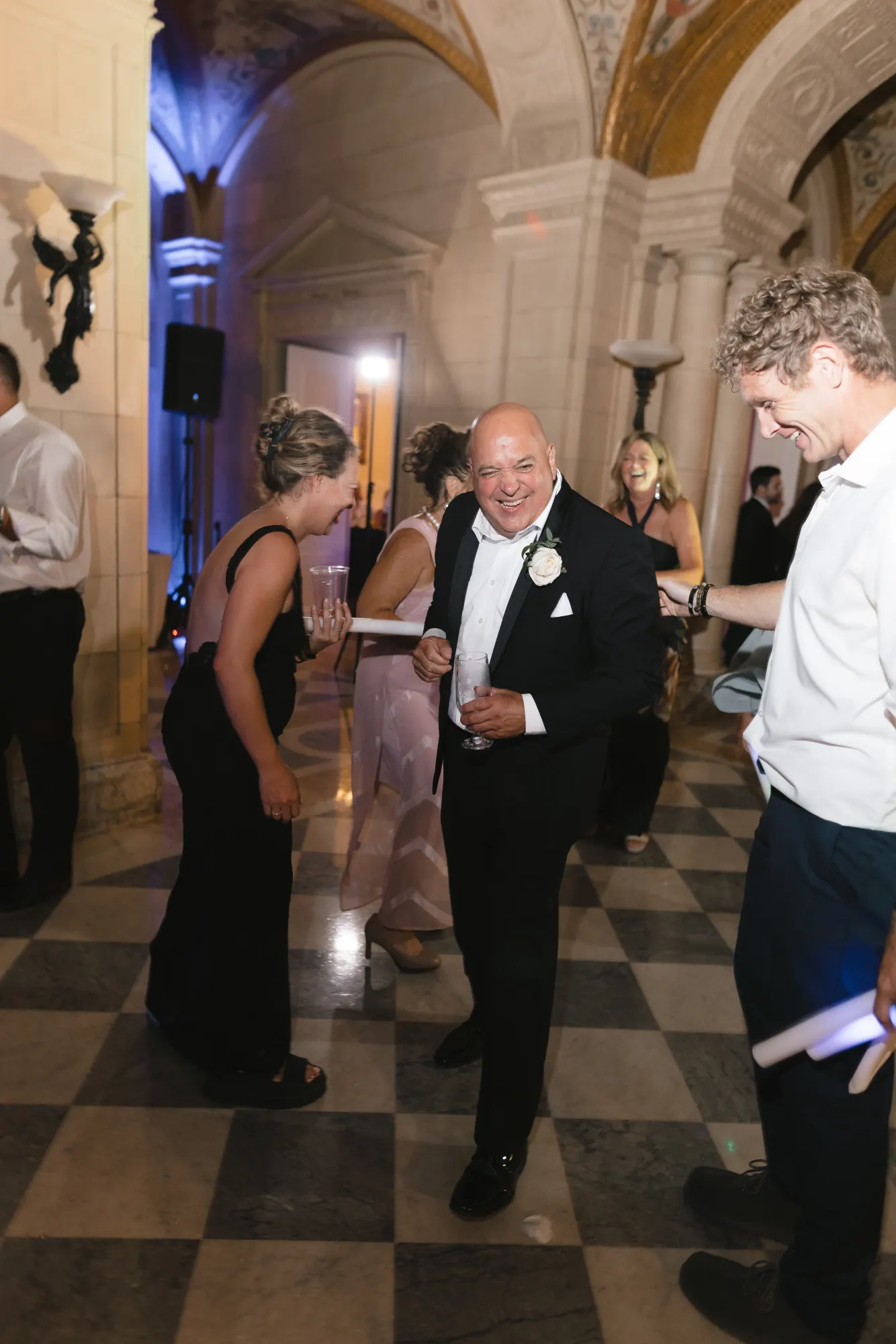 Guests of every generation on the checkerboard dance floor