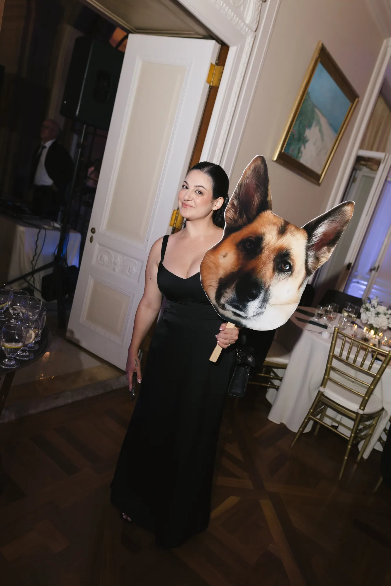 The dog cutout finds a new keeper on the dance floor