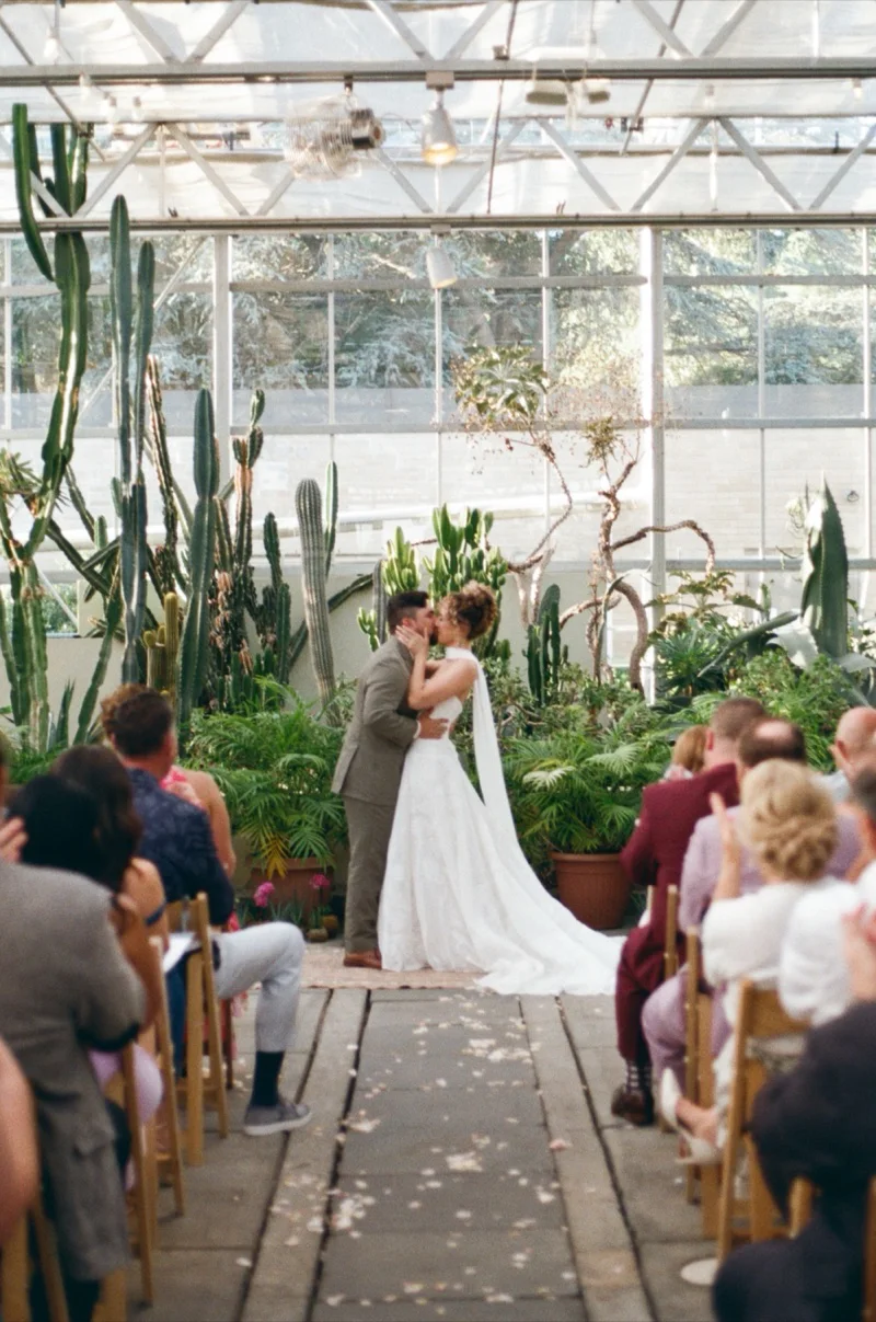 Gabi and Ike recessional at Roger Williams Botanical Center