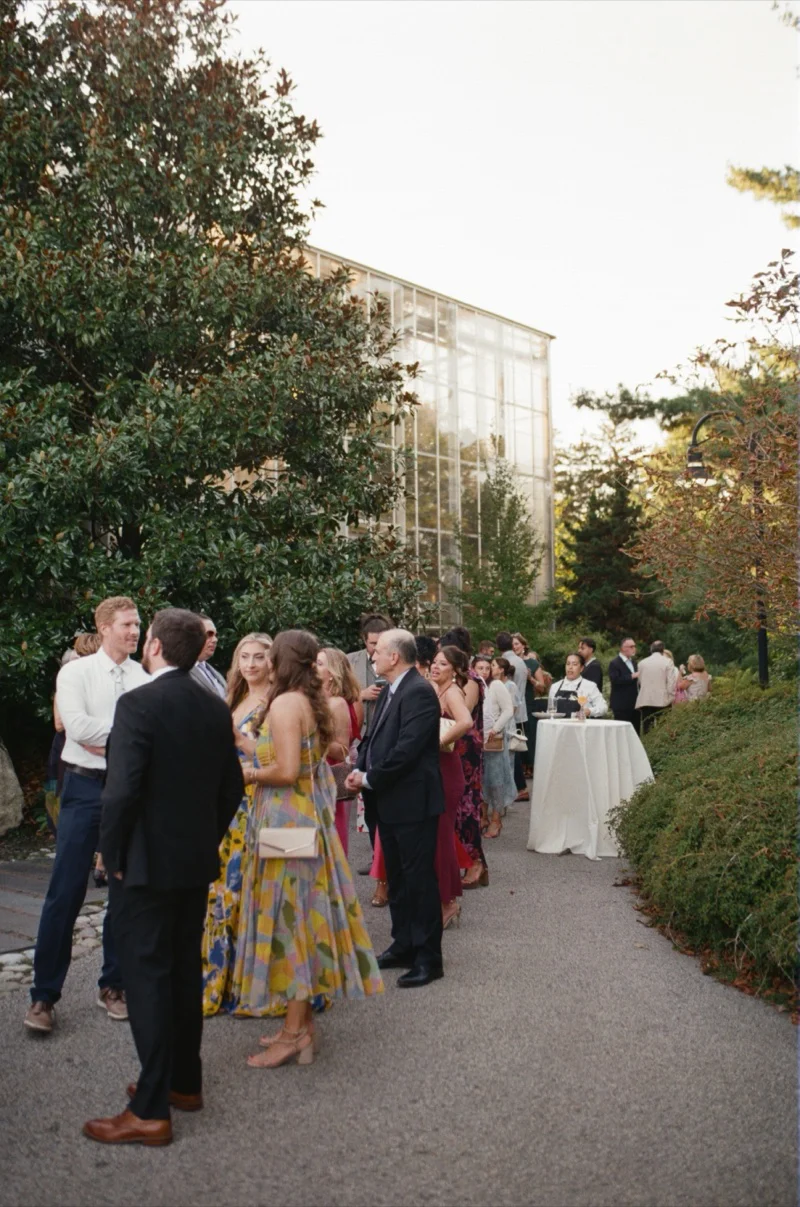 Dance floor captured on film at Roger Williams Botanical Center wedding