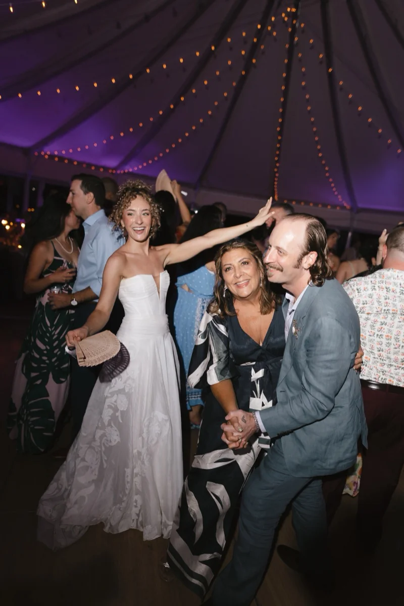 Tent dancing at Gabi and Ike Roger Williams Botanical Center reception