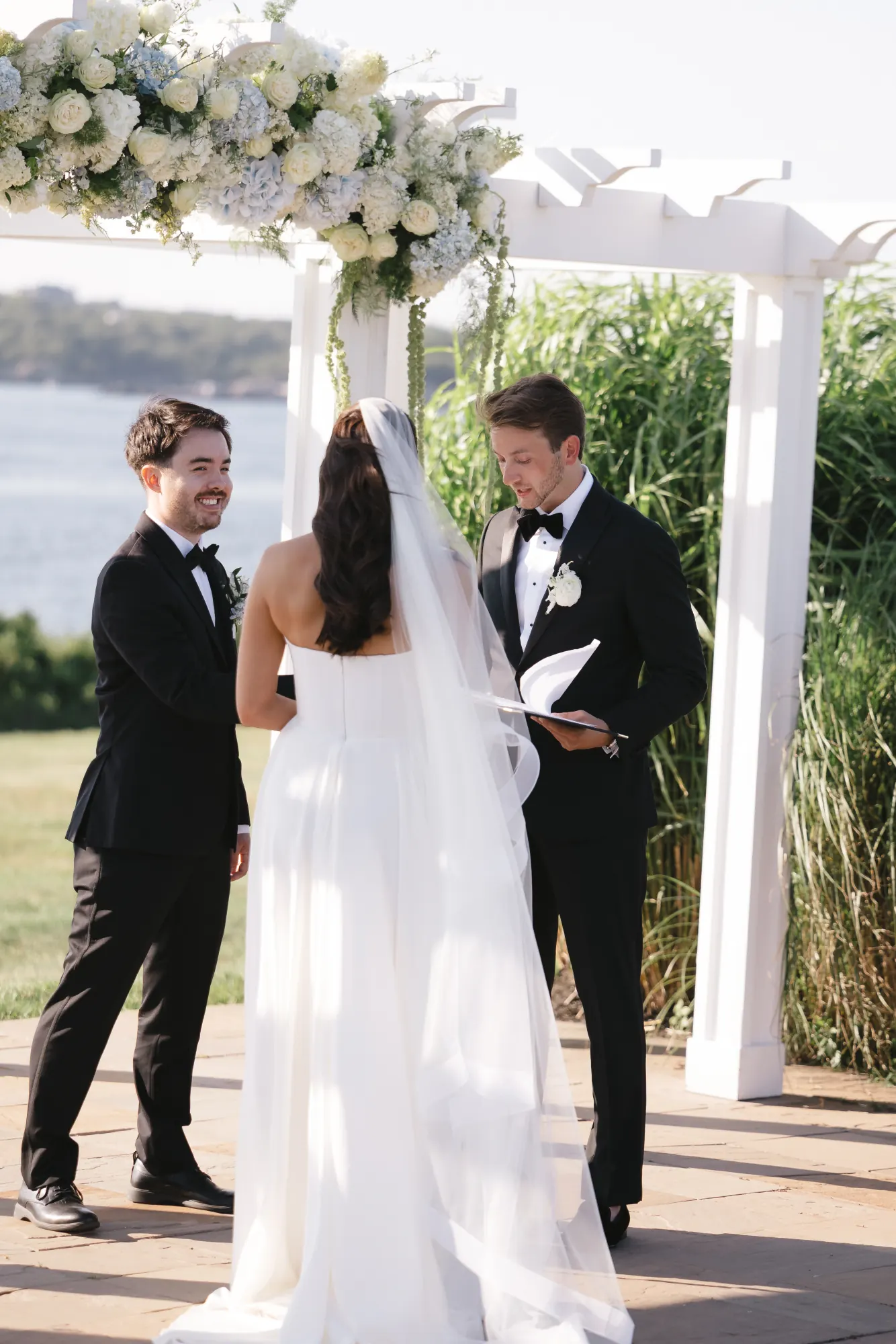 Laughter during the vows on the Bridge Lawn
