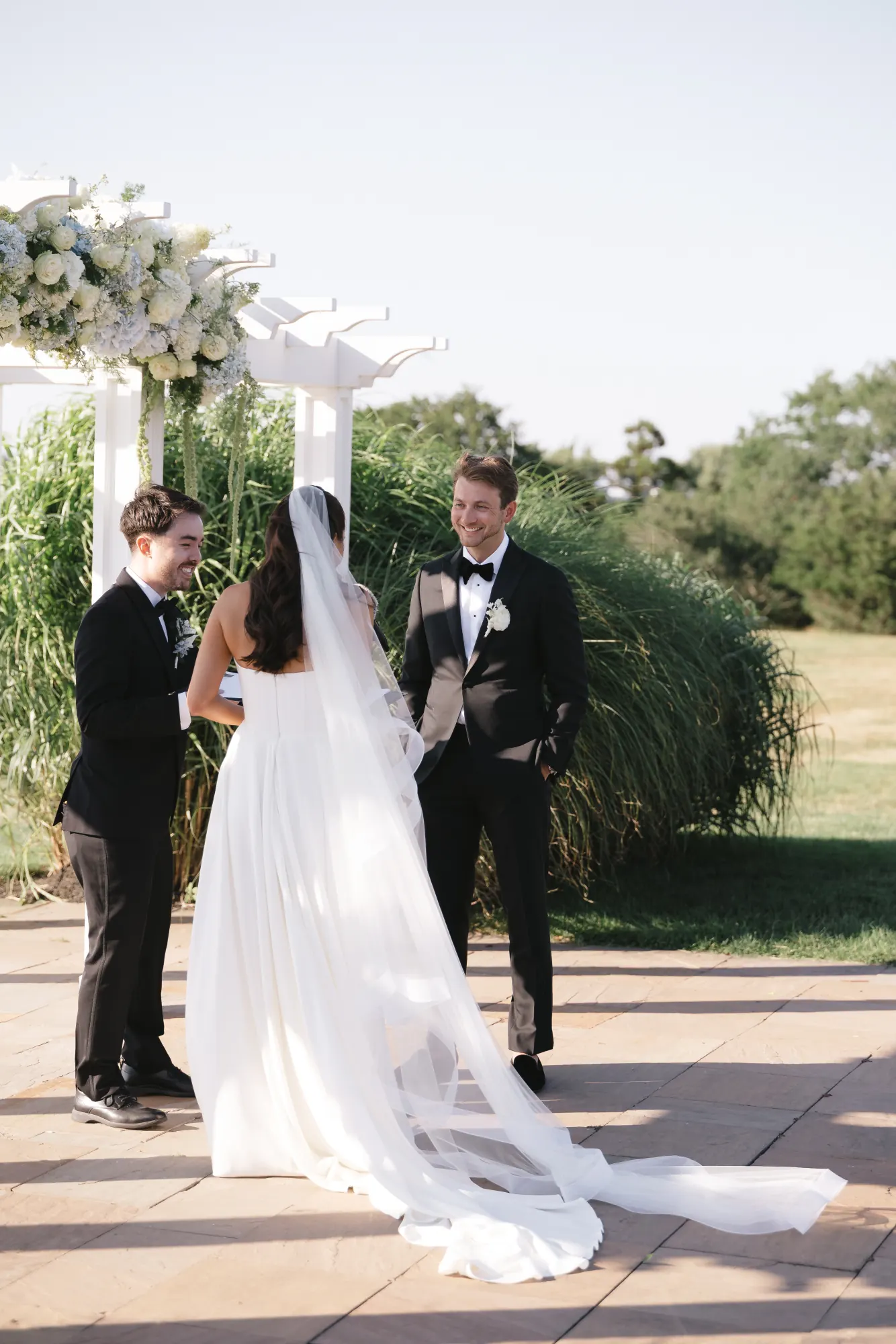 Halle and Zach exchange vows above Narragansett Bay
