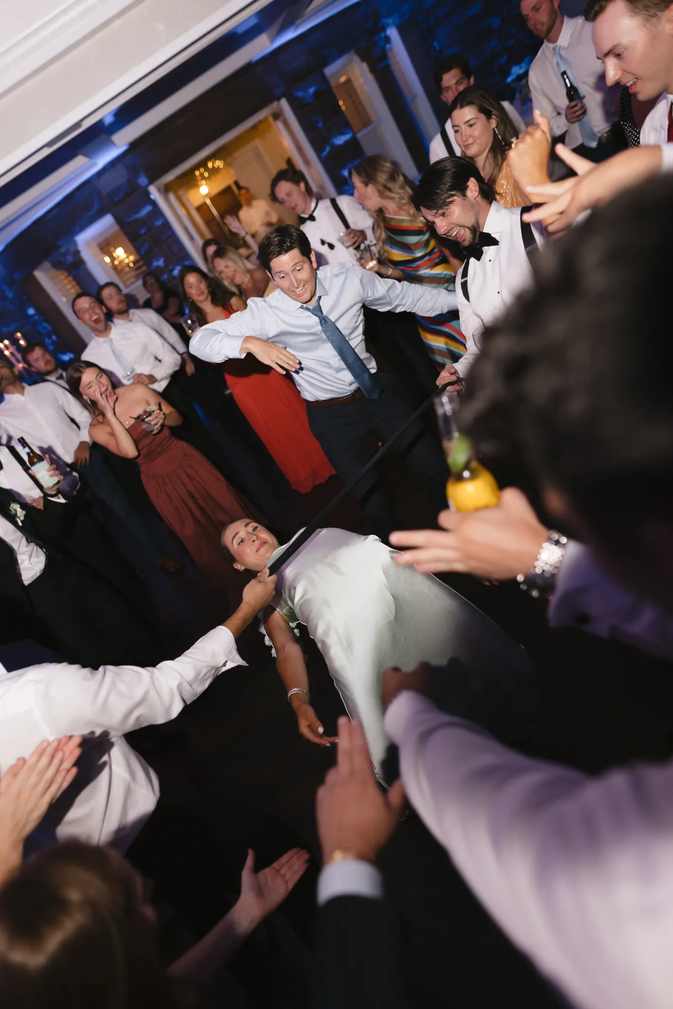 Friends crowd in as the band of the night rolls on