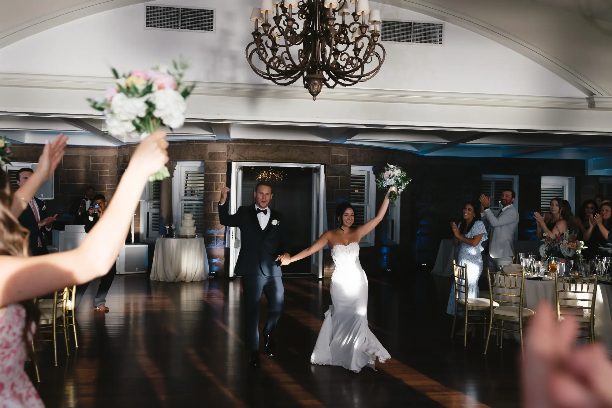 Dancing under the chandelier in the OceanCliff ballroom