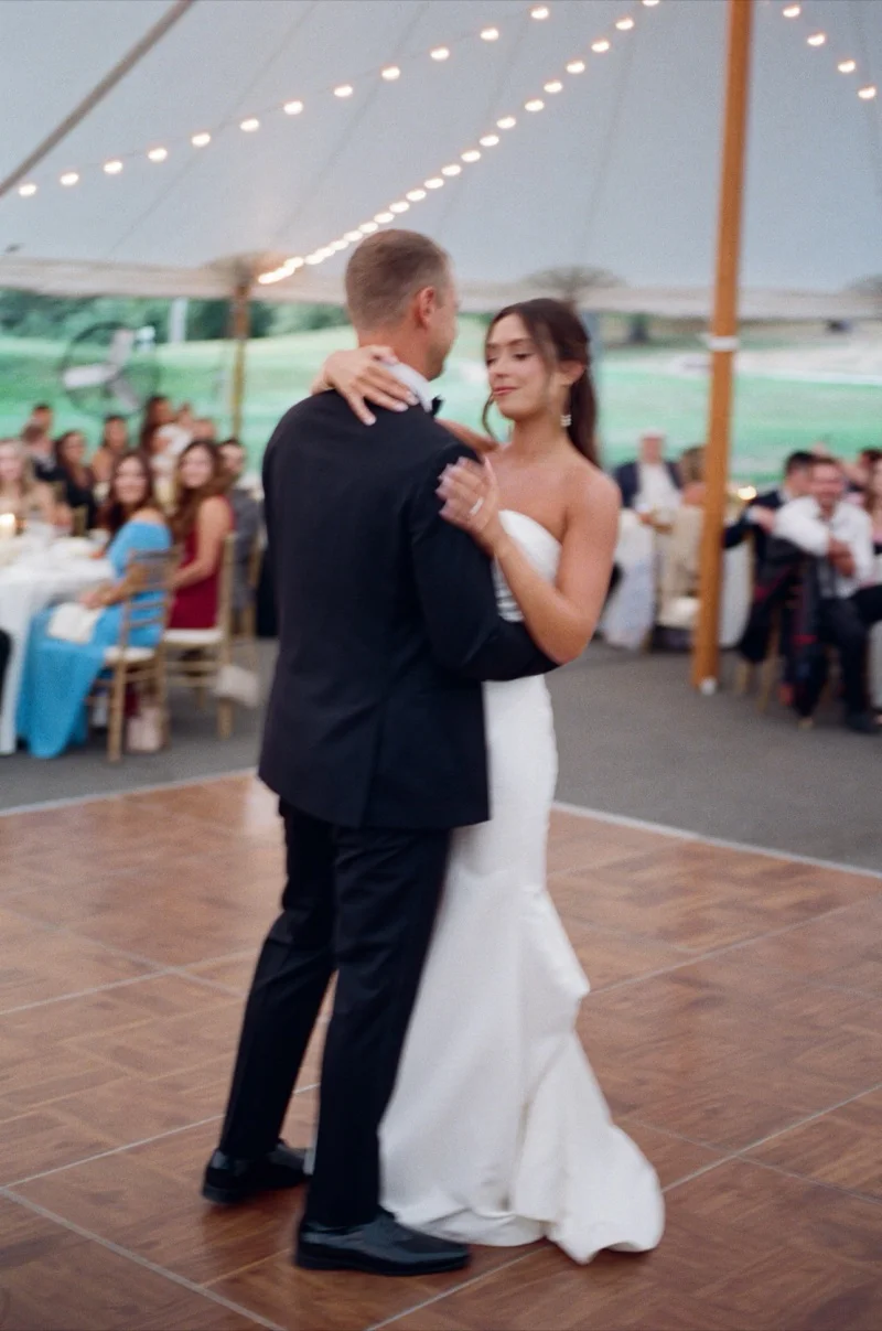 Film reception moments at Meghan and Pat wedding